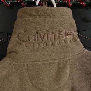Calvin Klein Performance zip up fleeced jacket. Size Medium. Taupe/Camel colored